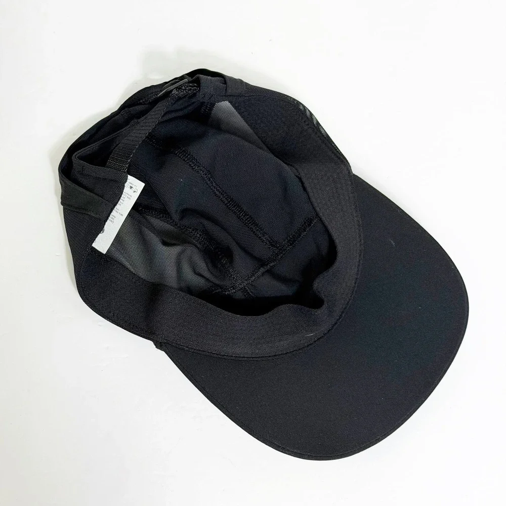 Lululemon Running Hat Women OS Black Fast and Free Mesh Reflective Athletic Cap